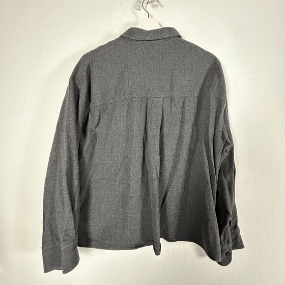 Uniqlo Womens Gray Check Button-Up Shirt Jacket Medium Long Sleeve Pocket Casual - Picture 2 of 8